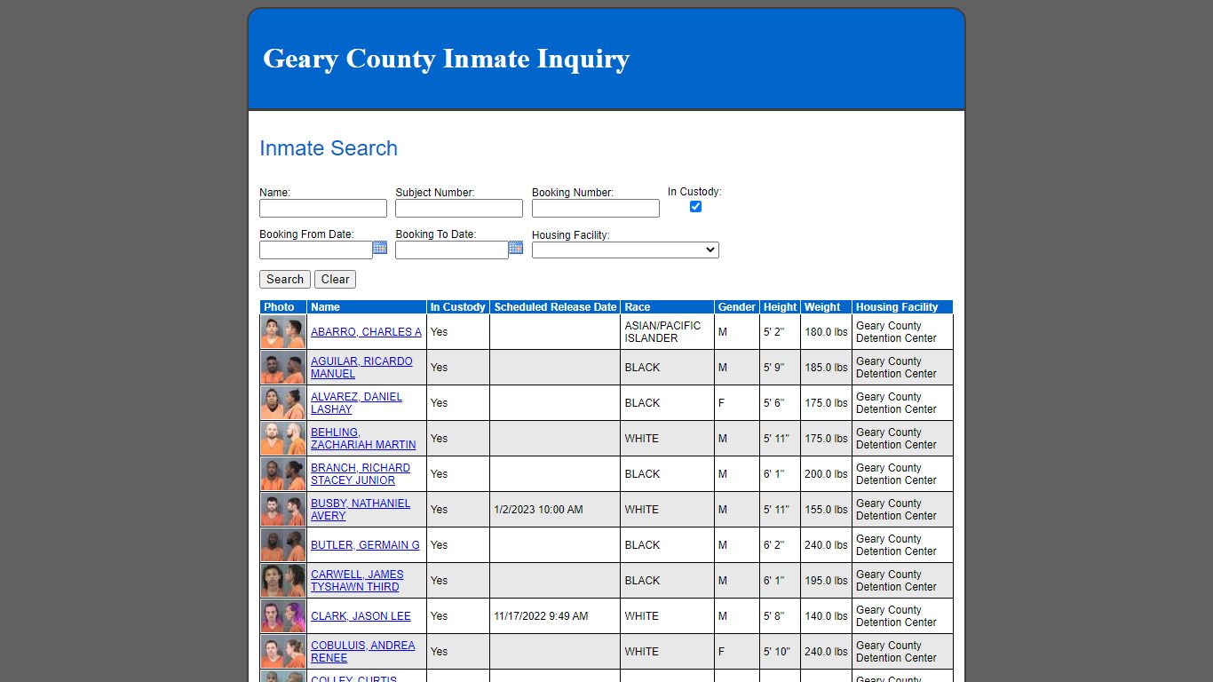 Inmate Search - yourgov.jcks.com